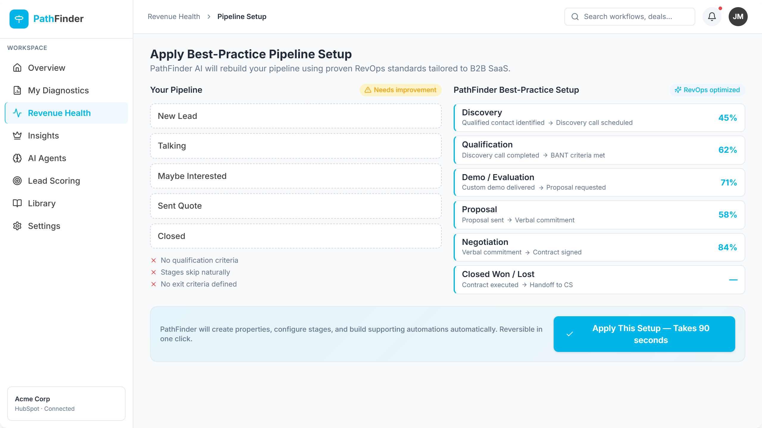 One-Click HubSpot Best-Practice Setup